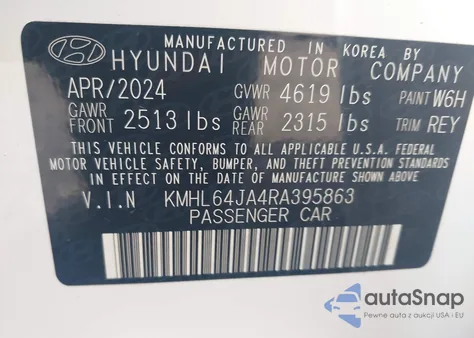 2024 Hyundai Sonata Sel from USA, damaged, VIN KMHL64JA4RA395863